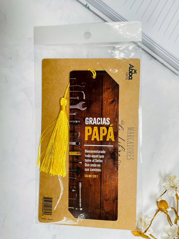 Image of Marcador de Libro con Tassel. Gracias Papá