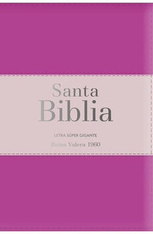 Image of Biblia RVR 1960 Letra Súper Gigante Tricolor Fucsia Palo Rosa Fucsia con Cierre con Índice