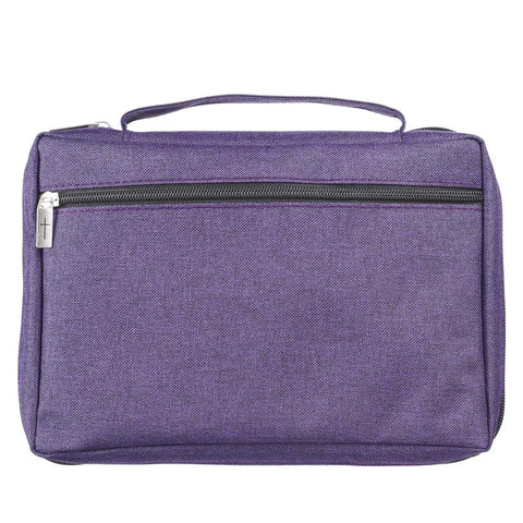 Image of Forro de Biblia Grande Microfibra Morada Bordado Pez