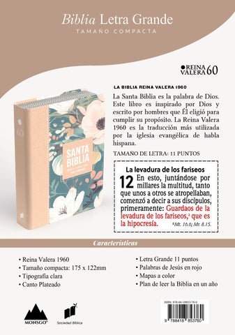 Image of Biblia RVR 1960 Compacta Letra Grande 11 puntos Símil Piel Crema