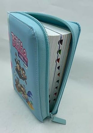 Biblia RVR 1960 para Niños mi Gran Viaje Turquesa Símil Piel con Índice y Cierre
