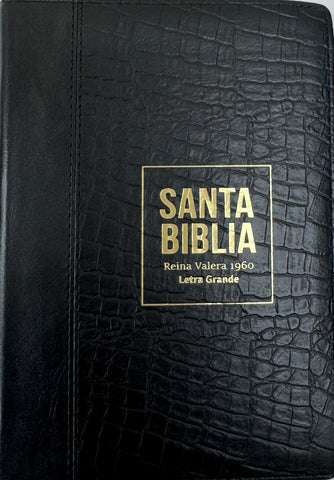Image of Biblia RVR 1960 Compacta Letra Grande 11 puntos Símil Piel Piel Negro con Cierre y Índice