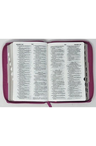 Image of Biblia RVR 1960 Letra Grande Tamaño Manual Tricolor Fucsia Palo Rosa Fucsia con Cierre con Índice