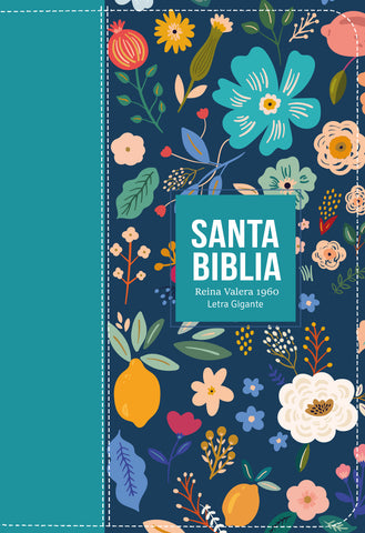 Image of Biblia RVR 1960 Letra Gigante 14 puntos Símil Piel Verde Turquesa con Cierre e Índice