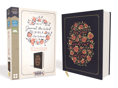 Image of NIV, JOURNAL THE WORD BIBLE FOR WOMEN, CLOTH OVER BOARD, NAVY, RED LETTER, COMFORT PRINT: 500+ PROMPTS TO ENCOURAGE JOURNALING AND REFLECTION