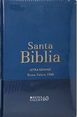 Image of Biblia RVR 1960 Letra Grande Tamaño Manual Azul Acero con Cierre e Índice