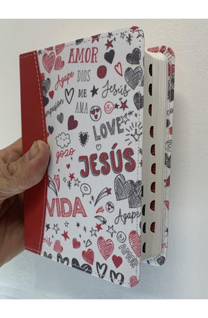 Biblia RVR 1960 Bolsillo Símil Piel Rojo con Índice