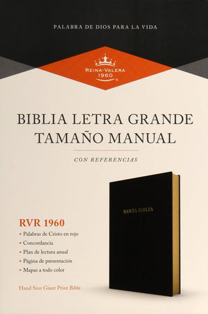 Biblia RVR 1960 Letra Grande Tamaño Manual Piel Fabricada Negro