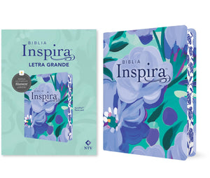 Biblia NTV Inspira Letra Grande con Filament Símil Piel Ramo azul