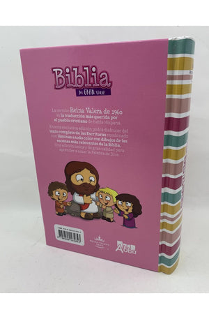 Biblia RVR 1960 para Niñas Letra Grande 10 puntos Tapa Dura Rosa