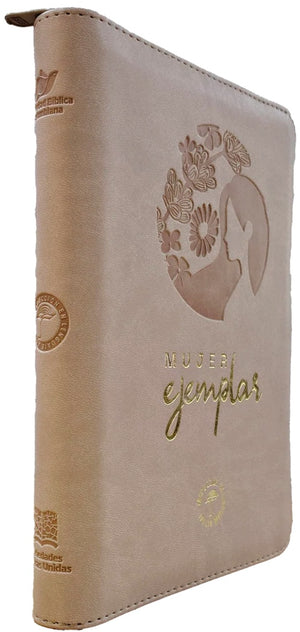 Biblia TLA Mujer Ejemplar Mediana Letra Grande Símil Piel Beige Cierre PJR