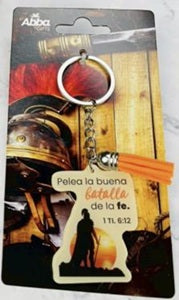Image of Llavero Acrílico con Tassel. Pelea la Buena Batalla