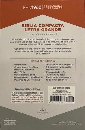 Biblia RVR 1960 Compacta Negro