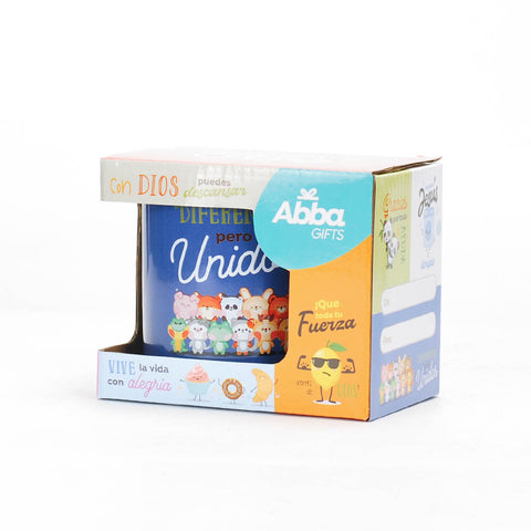 Image of Taza 12 OZ Colección Comparte Diferentes pero Unidos