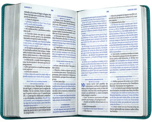 Biblia TLA Mediana Letra Grande Símil Piel Verde Aguamarina Estrellas