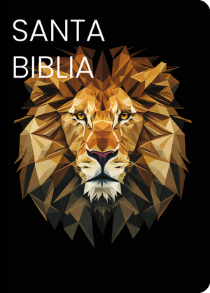 Biblia RVR 1960 Compacta Letra Grande 11 puntos Símil Piel Negro León Dorado