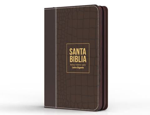 Image of Biblia RVR 1960 Letra Gigante 14 puntos Símil Piel Marrón con Cierre e Índice