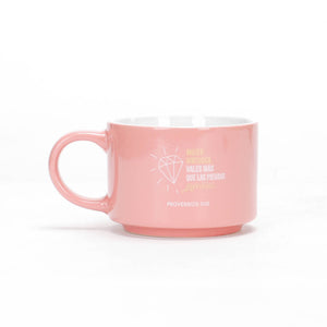 Pack Taza 12 OZ + Llavero de Caucho Colección Primor Mujer Virtuosa