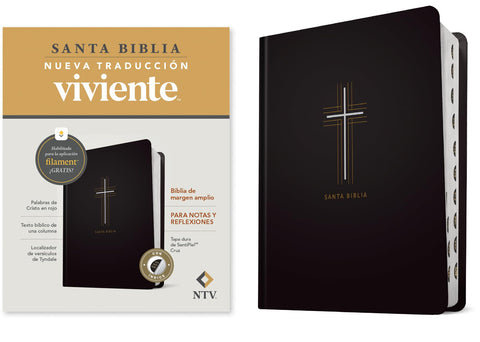 Image of Biblia NTV Margen Amplio Filament Tapa Dura Cruz Índice