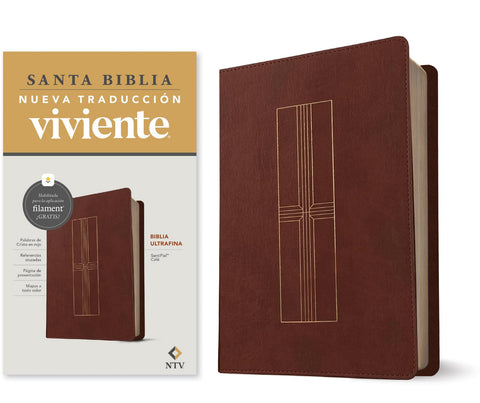 Image of Biblia NTV Ultrafina con Filament Café Símil Piel