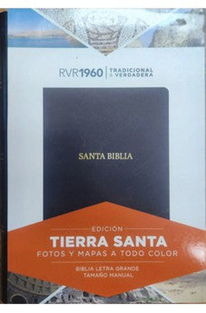 Biblia RVR 1960 Letra Grande Tamano Manual Edicion Tierra Santa Negro Simil Piel