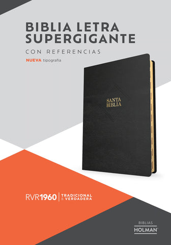Image of Biblia RVR 1960 Súper Gigante Negro Símil Piel con Índice *IRREGULAR*