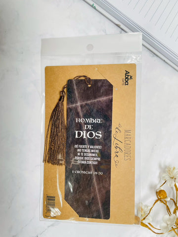 Image of Marcador de Libro con Tassel. Hombre de Dios