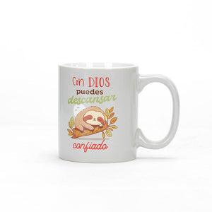 Taza 12 OZ Colección Comparte Con Dios Puedes Descansar