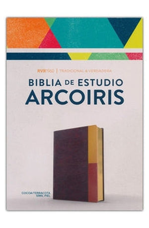 Biblia RVR 1960 de Estudio Arco Iris Símil Piel Cocoa Terracota