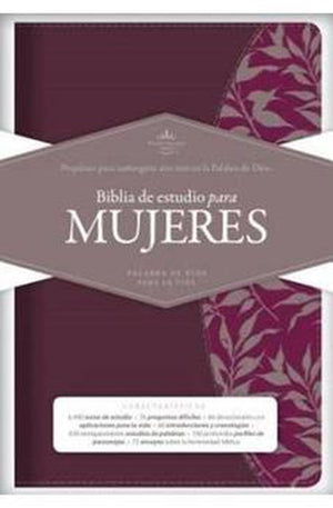 Biblia RVR 1960 de Estudio para Mujer Vinotinto Fucsia Símil Piel