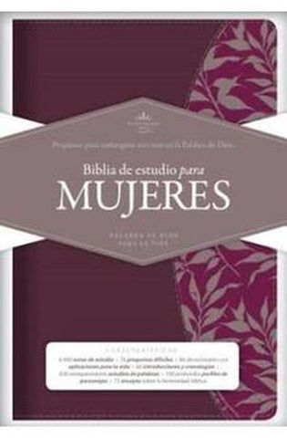 Image of Biblia RVR 1960 de Estudio para Mujer Vinotinto Fucsia Símil Piel