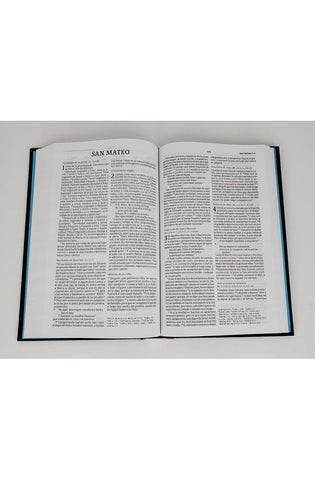 Image of Biblia RVR 1960 Ultrafina Azul Bordado Sobre Tela