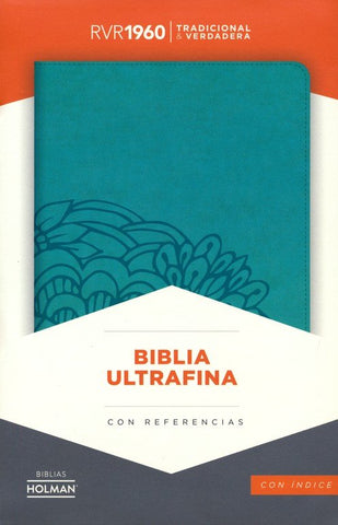 Image of Biblia RVR 1960 Ultrafina Aqua Símil Piel con Índice