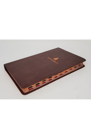 Image of Biblia RVR 1960 Ultrafina Marrón Piel Fabricada con Índice