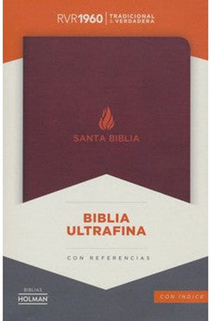 Biblia RVR 1960 Ultrafina Marrón Piel Fabricada con Índice