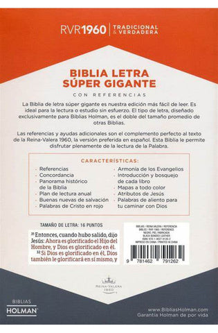 Image of Biblia RVR 1960 Letra Súper Gigante Negro Piel Fabricada