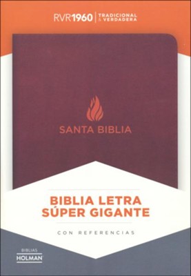 Biblia RVR 1960 Letra Súper Gigante Marrón Piel Fabricada con Índice