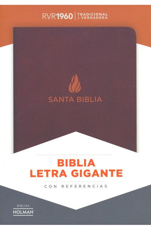 Biblia RVR 1960 Letra Gigante Piel Marrón con Índice