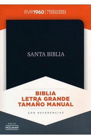 Biblia RVR 1960 Letra Grande Tamaño Manual Piel Fabricada Negro