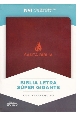 Image of Biblia NVI Letra Súper Gigante Piel Marrón con Índice