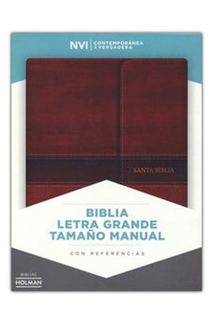 Biblia NVI Letra Grande Tamaño Manual Marrón Símil Piel con Solapa con Imán