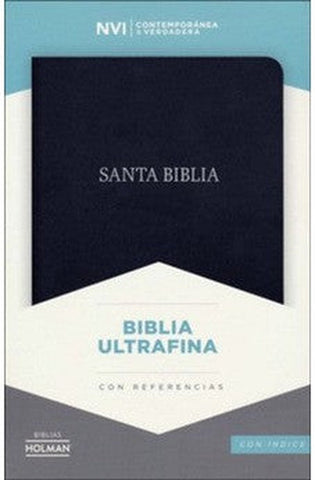 Image of Biblia NVI Ultrafina Negro Piel Fabricada con Índice