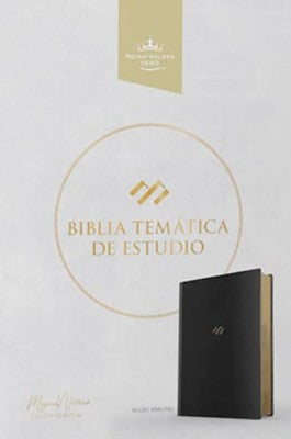 Biblia RVR 1960 de Estudio Temática Miguel Nuñez Símil Piel Negro