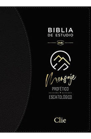 Biblia RVR 1977 de Estudio Mensaje Profético y Escatológico Negro Interior a dos Colores con Índice