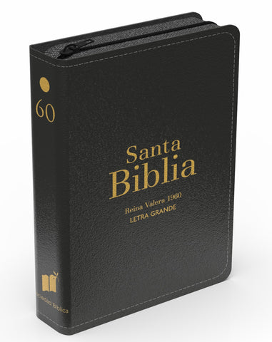 Image of Biblia RVR 1960 Compacta Letra Grande 11 puntos Símil Piel Negro con Cierre y Índice