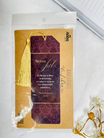 Image of Marcador de Libro con Tassel. Siervo Fiel