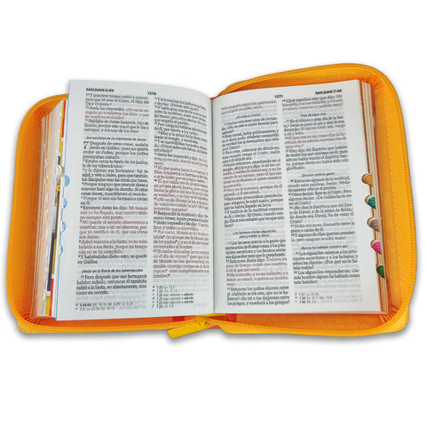 Image of Biblia RVR 1960 para Niños mi Gran Viaje Naranja Símil Piel con Índice y Cierre