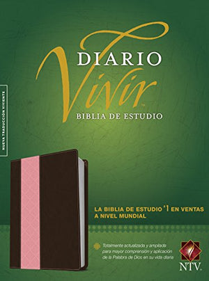 Biblia NTV de Estudio Diario Vivir Letra Grande Símil Piel Café Rosa con Índice