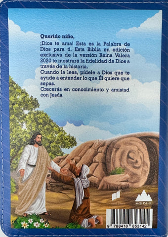 Image of Biblia RVR 2020 para Niños Azul Vinilo con Cierre