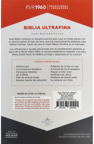 Image of Biblia RVR 1960 Ultrafina Piel Negra